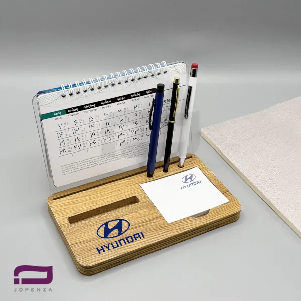 تقویم رومیزی V404 ماه شمار با پایه MDF، صحافی فنری با امکان سفارشی سازی در تیراژ بالا