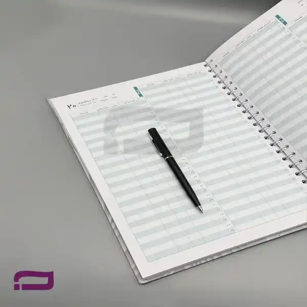 داخل سالنامه رحلی پزشکی فنری H9400 با کاغذ 70 گرم تحریر سفید