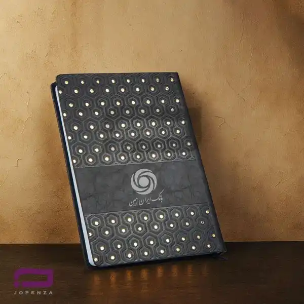 سالنامه وزیری ترمو طرح کندو P940 طلاکوب مشکی با قابلیت حک لوگو اختصاصی